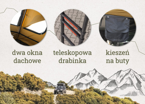 Namiot dachowy Z ZADASZENIEM Offlander SOFT CAHAYA 140 Namiot dachowy Z ZADASZENIEM Offlander SOFT CAHAYA 140