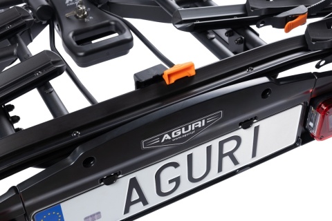 Bagnżnik na hak na 4 rowery Aguri Active bike pro 4 czarny 3 z adapterem