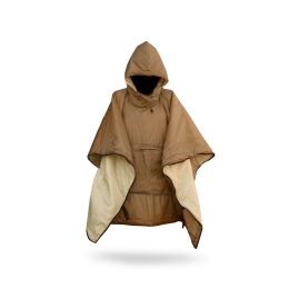 OFFLANDER PONCZO KEMPINGOWE CIENKIE Z OGRZEWACZEM BRĄZOWE