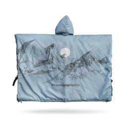 OFFLANDER PONCZO KEMPINGOWE GRUBE Z OGRZEWACZEM BŁĘKIT