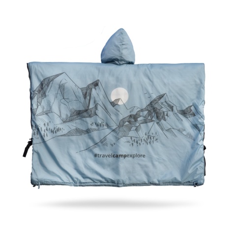 OFFLANDER PONCZO KEMPINGOWE GRUBE Z OGRZEWACZEM BŁĘKIT