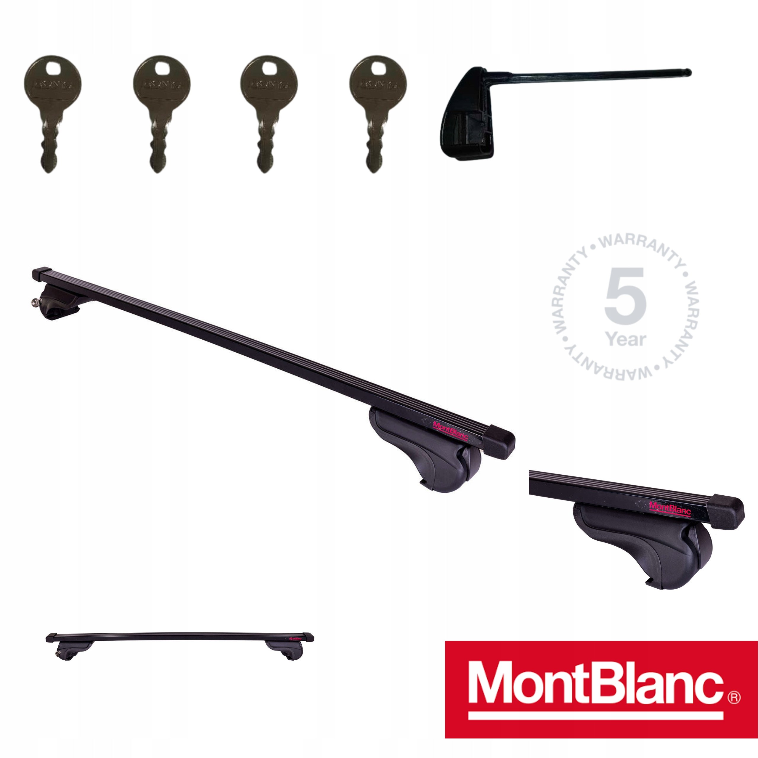 Belki dachowe na relingi Stalowe Uniwersalne 125cm MontBlanc 125 Steel