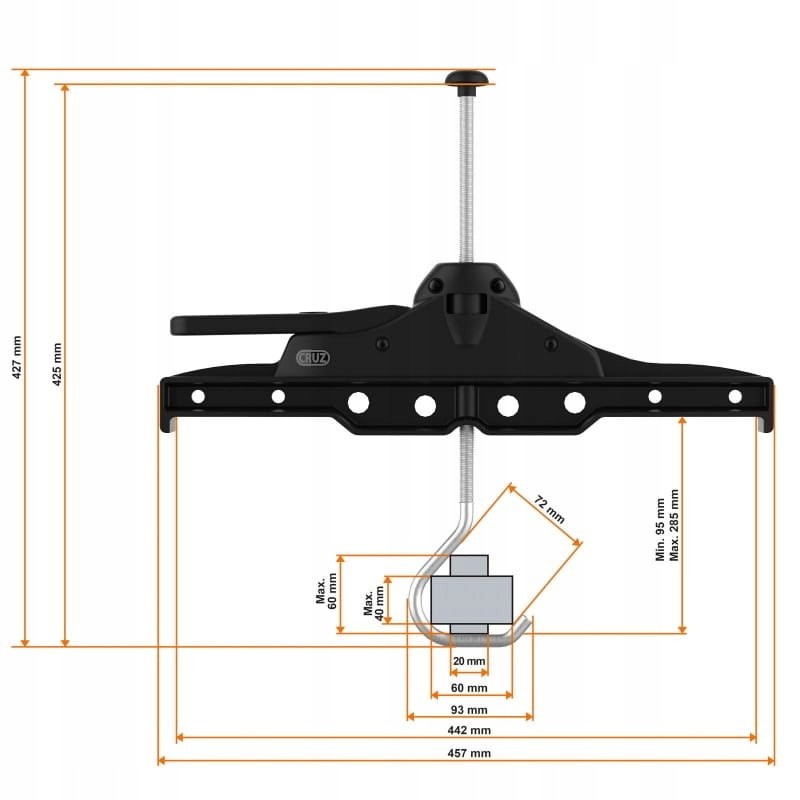 Uchwyt do drabin Mocowanie Blokada do drabin 2szt CRUZ Ladder Clamp+GRATIS! Model CRUZ Ladder Clamp